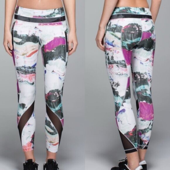 Lululemon Inspire Tight II *Full-On Luxtreme (Mesh) Pigment Wave Multi / Black - Picture 1 of 15